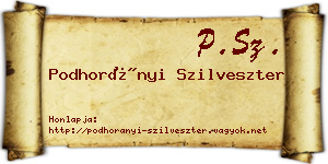 Podhorányi Szilveszter névjegykártya